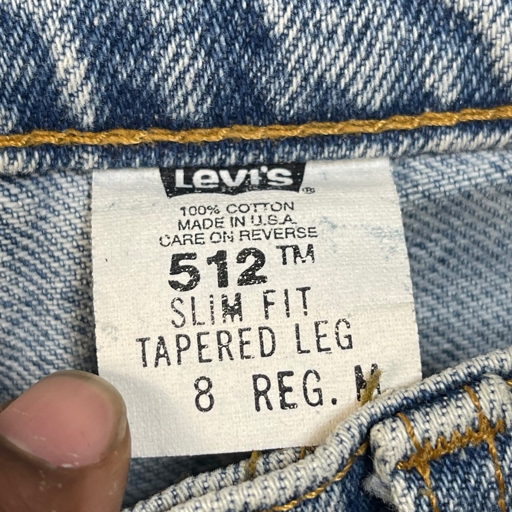 Vintage Levis 512 Women's 27x30 USA Made Slim Tapered Jeans Light Wash Denim 90s - Picture 6 of 11